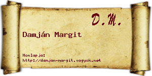 Damján Margit névjegykártya
