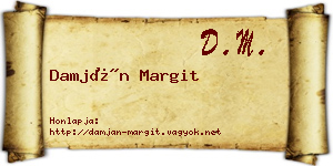 Damján Margit névjegykártya